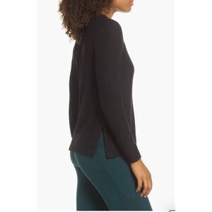 Beyond Yoga Top Womens Small Your Line Side Button Ribbed Pullover Shirt Black